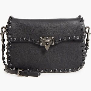 Valentino Studded Black Leather Crossbody Bag